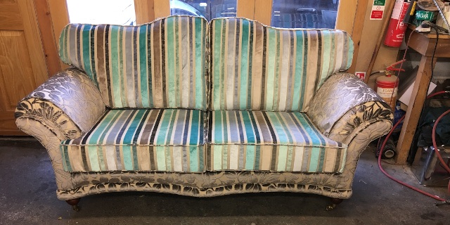 Sofa in upholstery workshop, Leicester