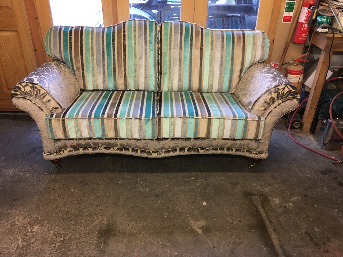 Sofa in upholstery workshop, Leicester